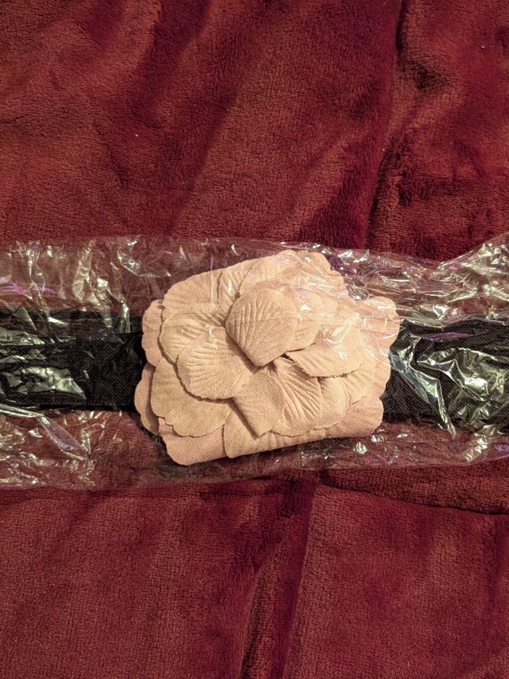 Torrid Size 1 Blush Flower Waist Belt NWT Black Elastic Floral Belt